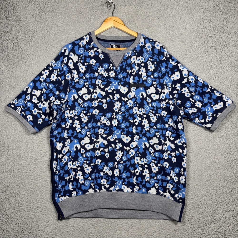 PRPS Sweater Shirt Mens Large Leisure Floral Print Chunky Knit Art Long Tail